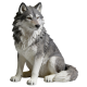 Realistic Gray Wolf Statue Ornament（8–12 cm）